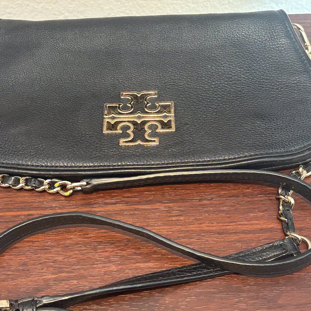 Tory Burch Britten Black Leather Crossbody Bag